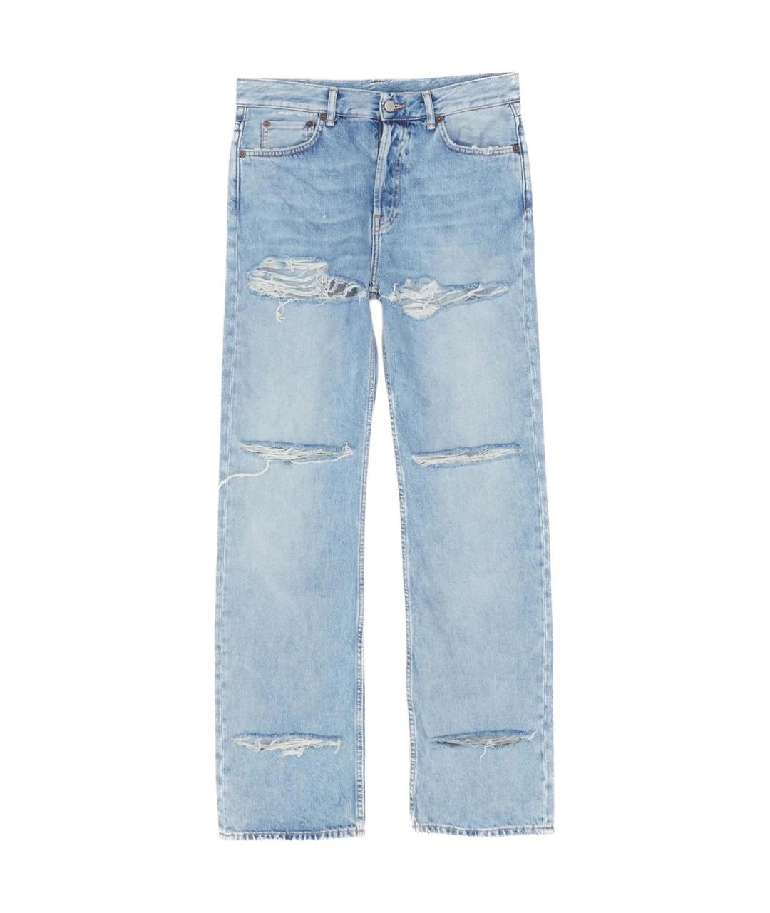 ACNE STUDIOS Голубые прямые джинсы, фото 1
