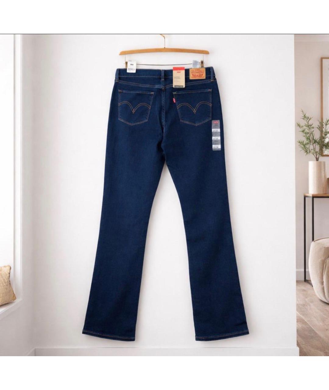 LEVI'S Синие хлопко-полиэстеровые прямые джинсы, фото 2