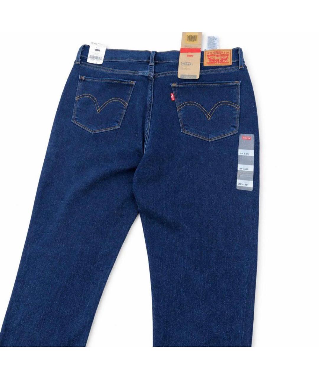 LEVI'S Синие хлопко-полиэстеровые прямые джинсы, фото 3