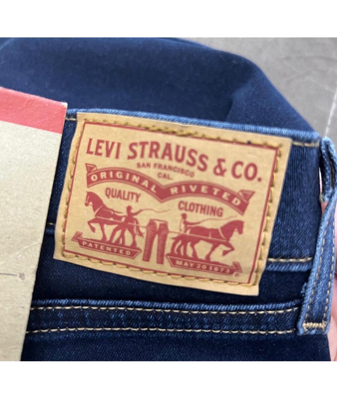 LEVI'S Синие хлопко-полиэстеровые прямые джинсы, фото 5