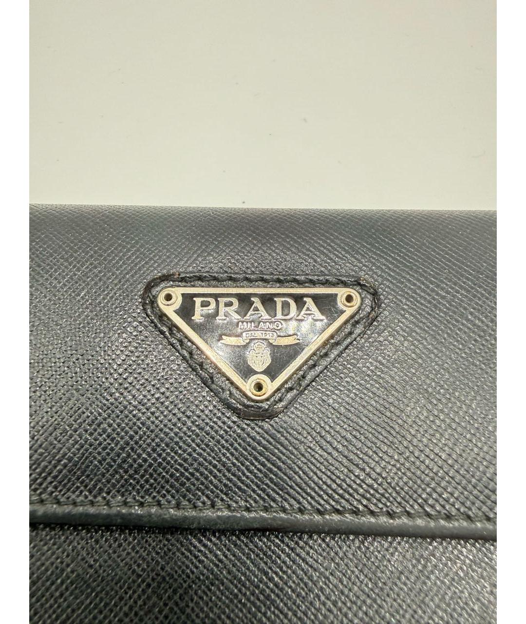 PRADA Черный кожаный кошелек, фото 2