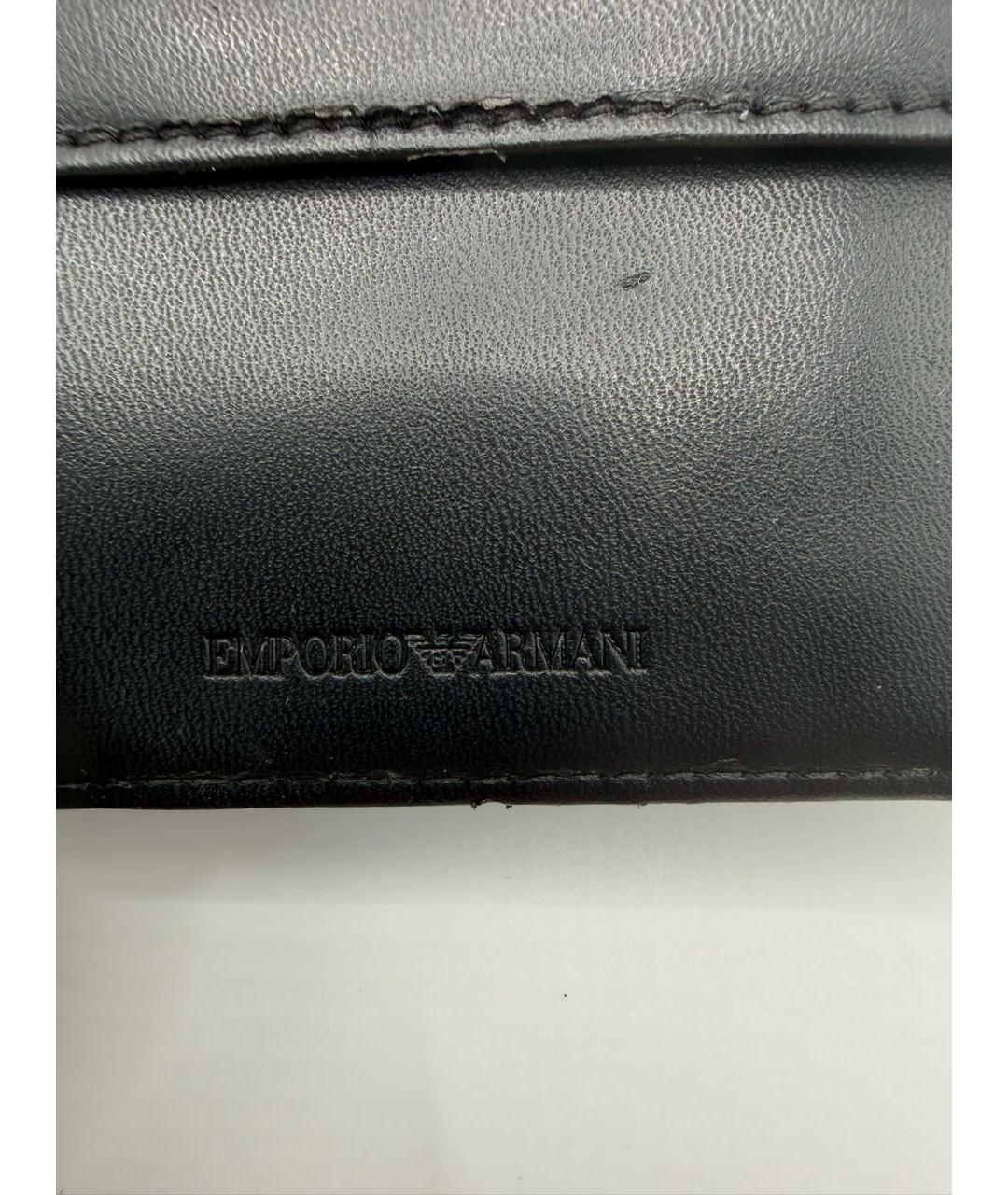 EMPORIO ARMANI Черный кожаный кошелек, фото 6