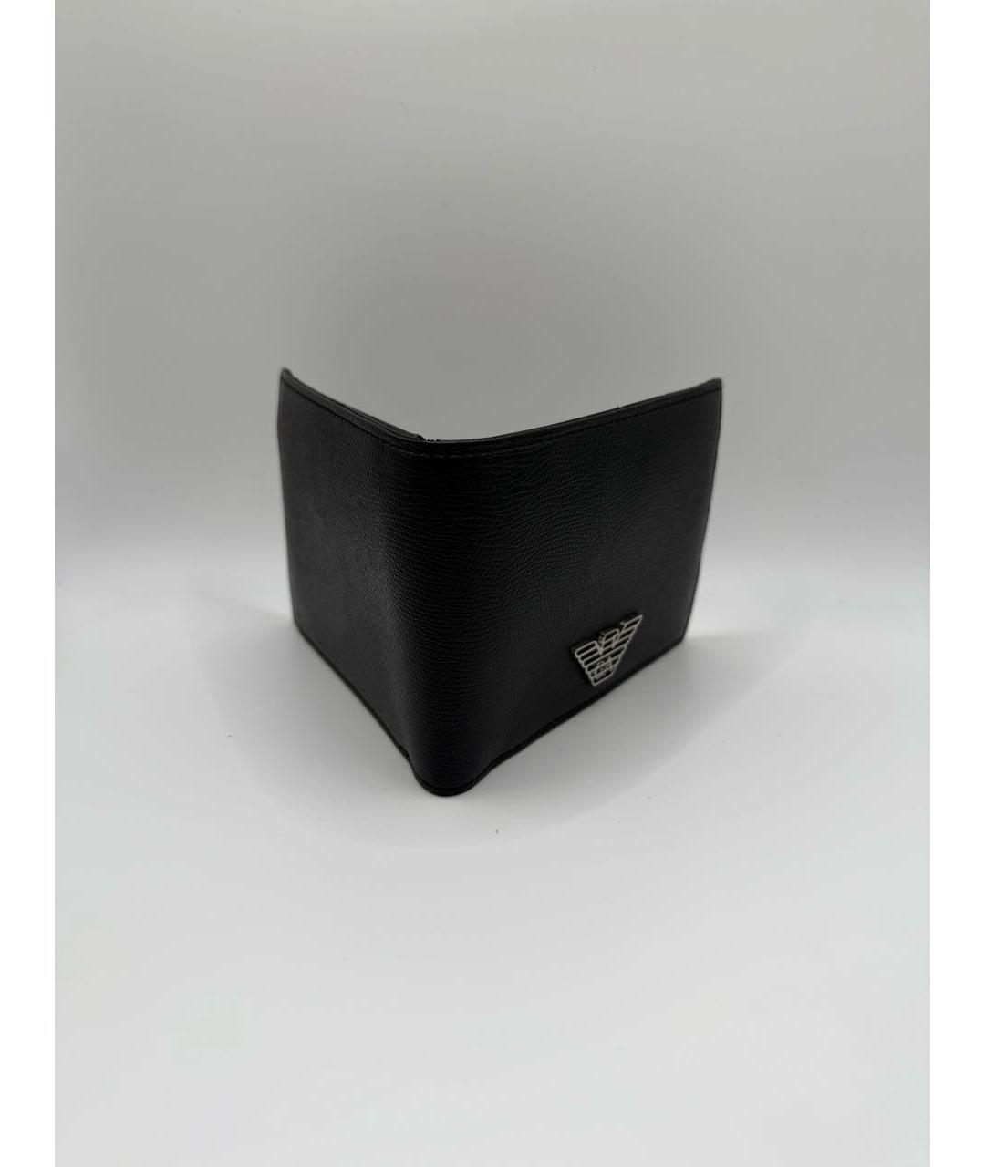 EMPORIO ARMANI Черный кожаный кошелек, фото 3