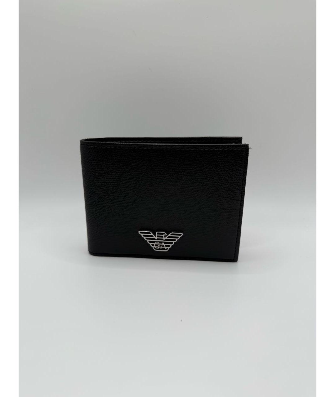 EMPORIO ARMANI Черный кожаный кошелек, фото 7