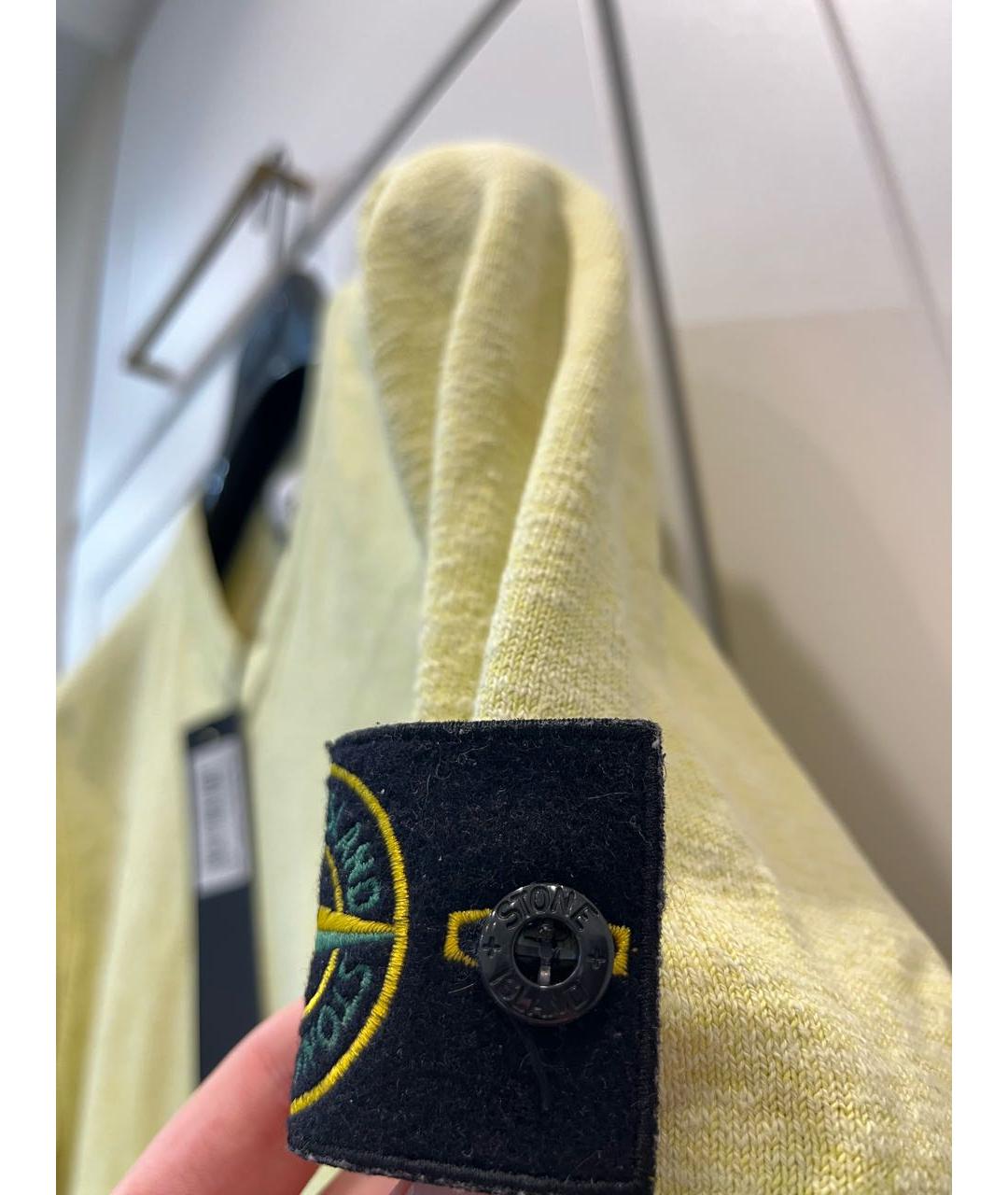 STONE ISLAND Желтый хлопковый джемпер / свитер, фото 6