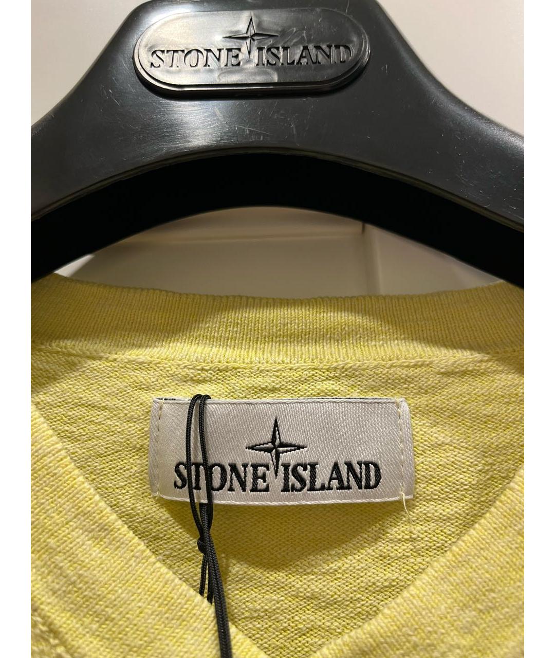 STONE ISLAND Желтый хлопковый джемпер / свитер, фото 3