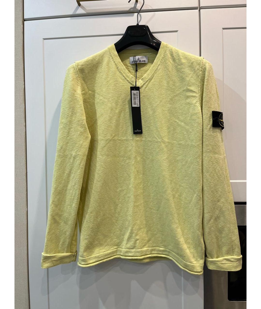 STONE ISLAND Желтый хлопковый джемпер / свитер, фото 8