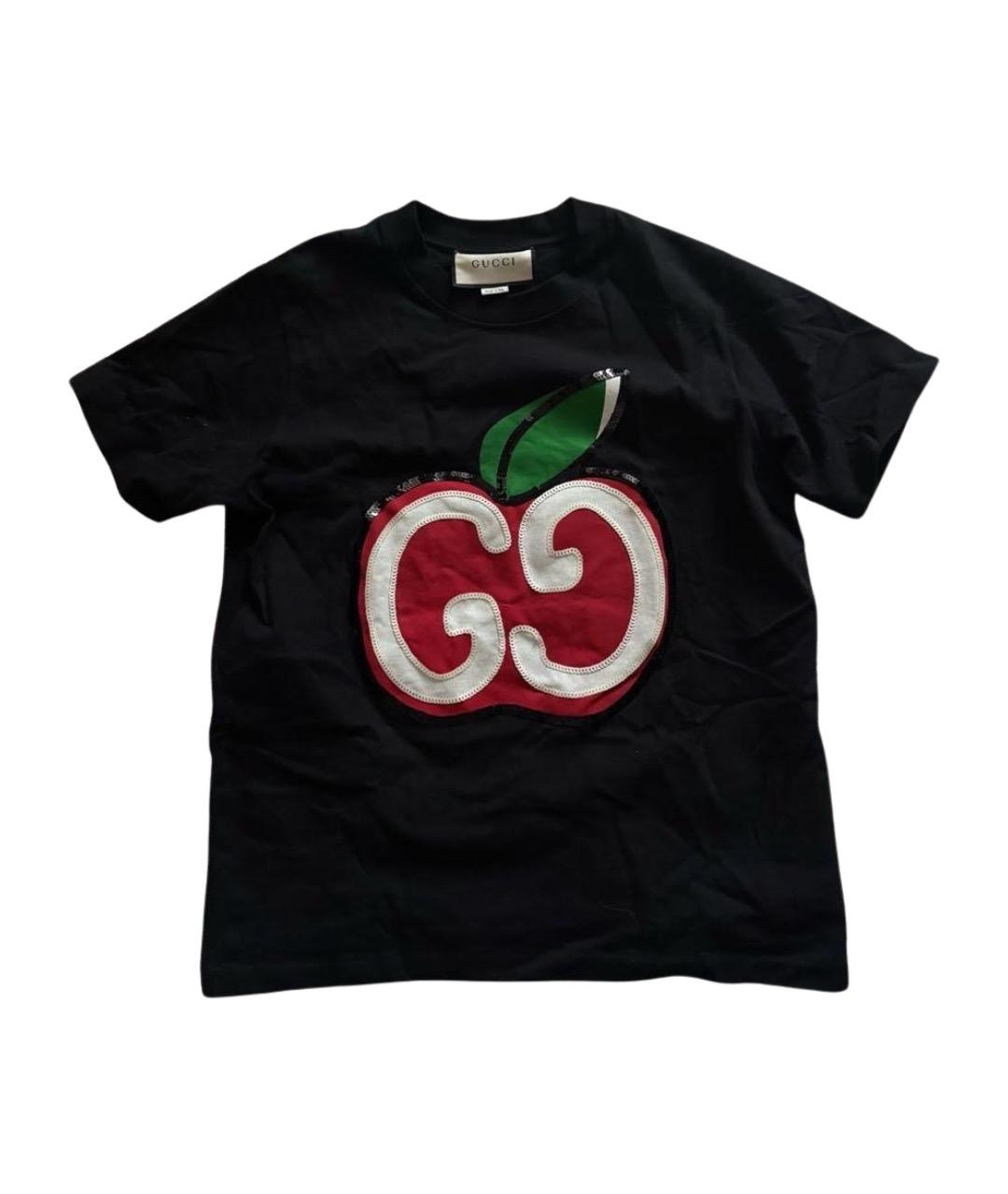 GUCCI Черная хлопковая футболка, фото 1