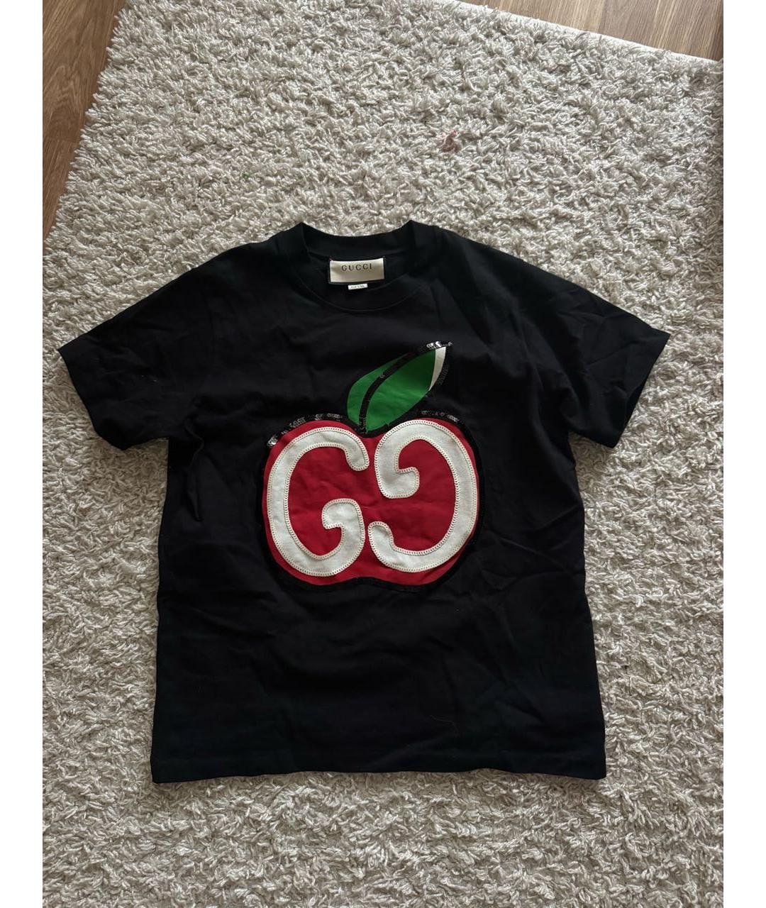 GUCCI Черная хлопковая футболка, фото 4