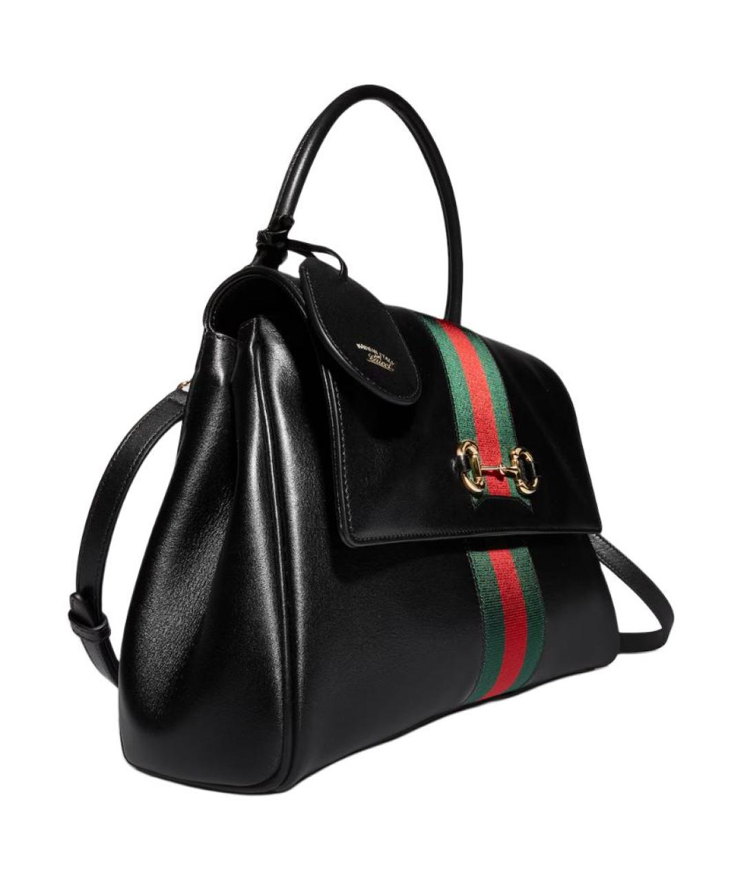 GUCCI Черная кожаная сумка с короткими ручками, фото 2