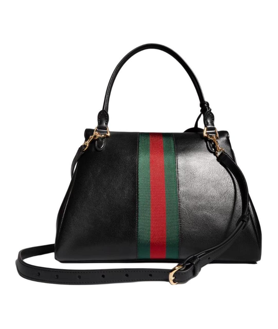 GUCCI Черная кожаная сумка с короткими ручками, фото 3