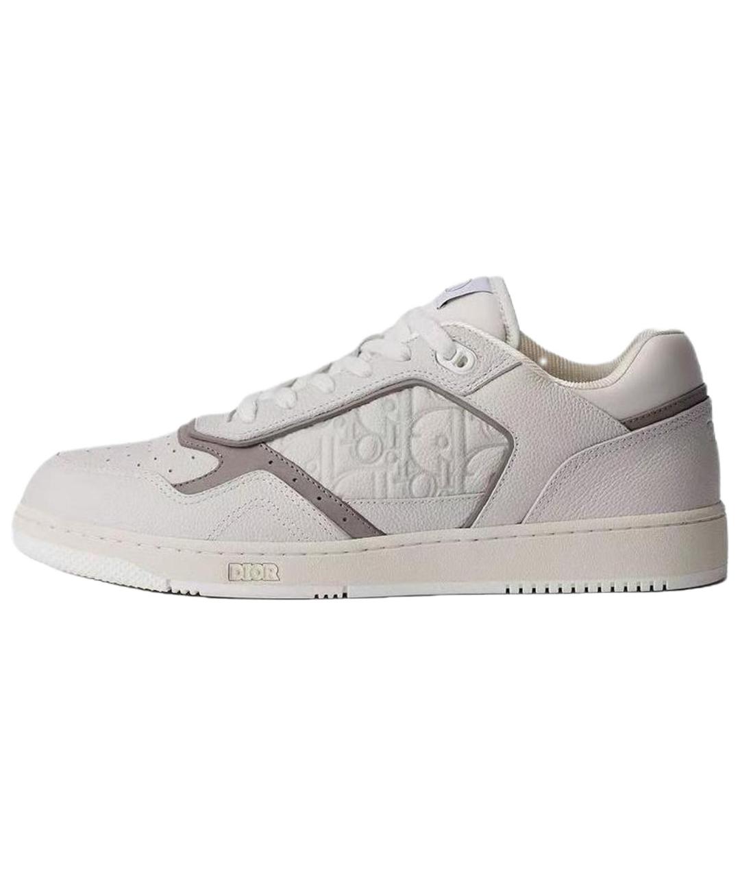 CHRISTIAN DIOR Серые кожаные низкие кроссовки / кеды, фото 2
