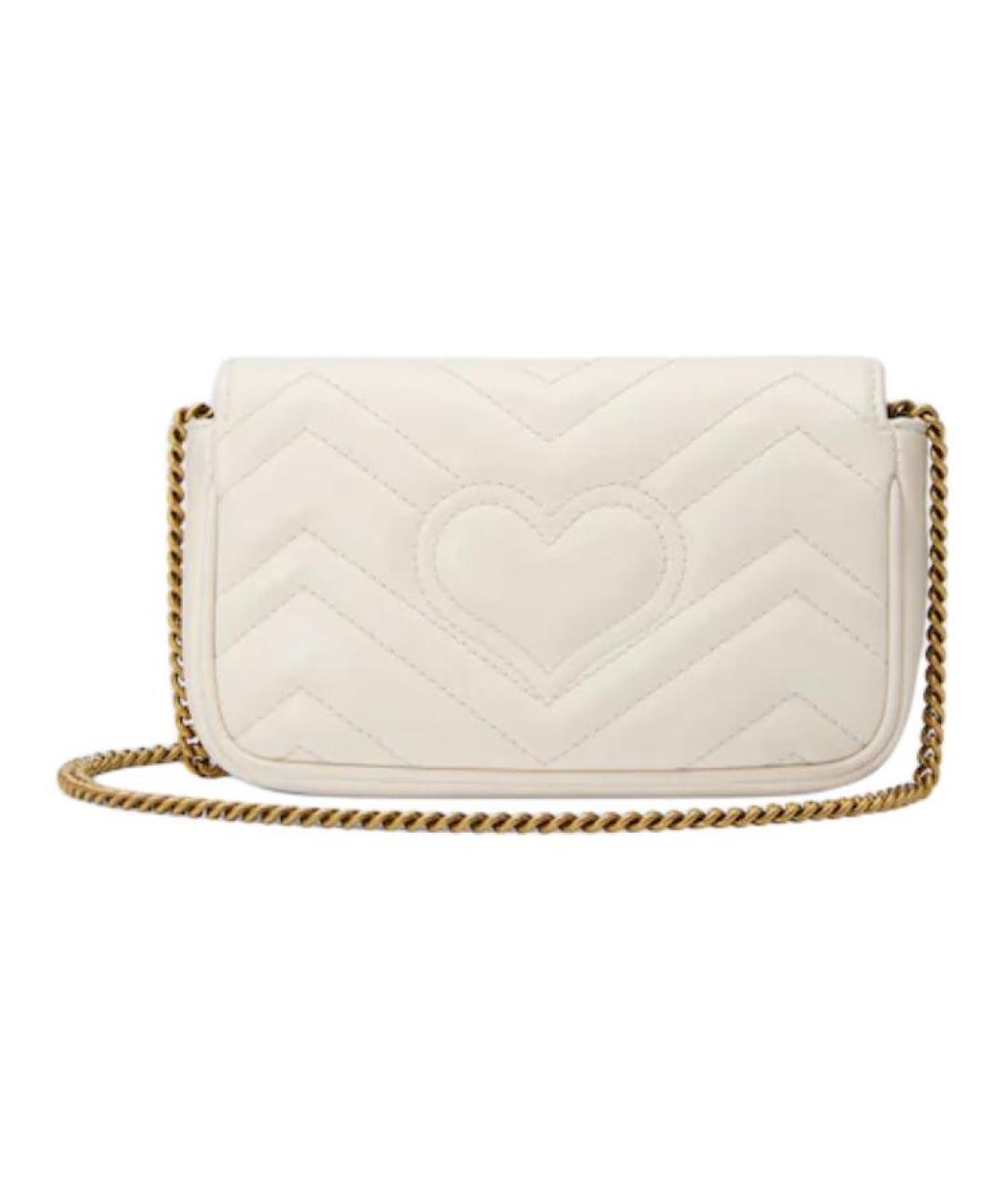 GUCCI Белая кожаная сумка через плечо, фото 4