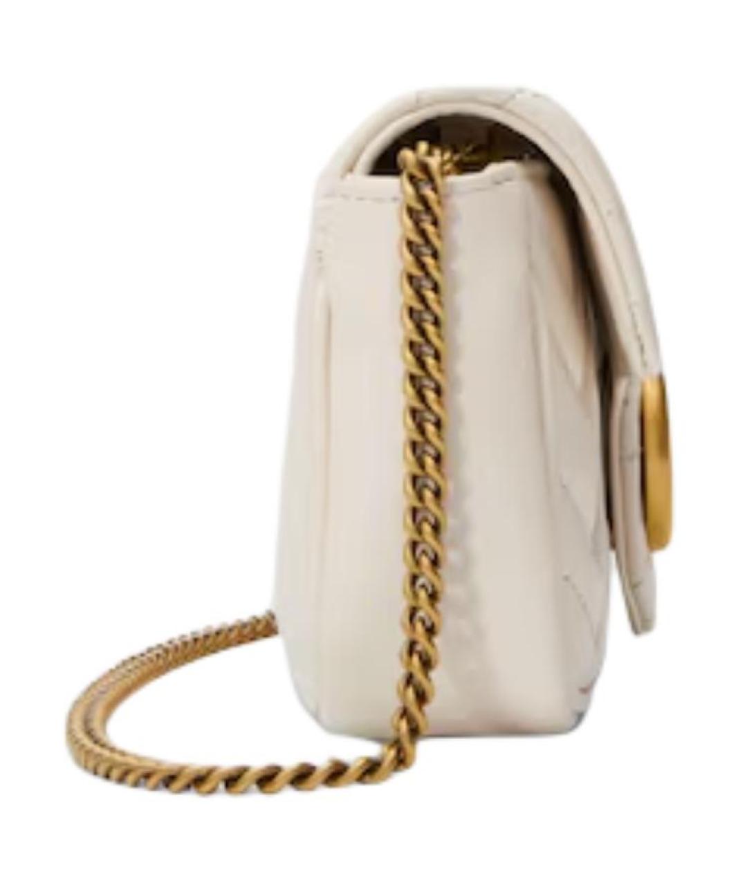 GUCCI Белая кожаная сумка через плечо, фото 3