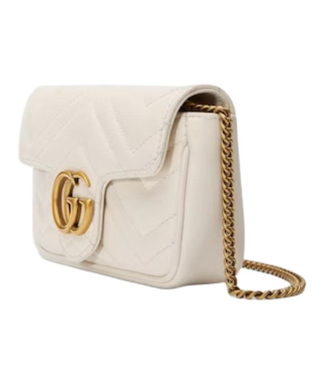 GUCCI Белая кожаная сумка через плечо, фото 2