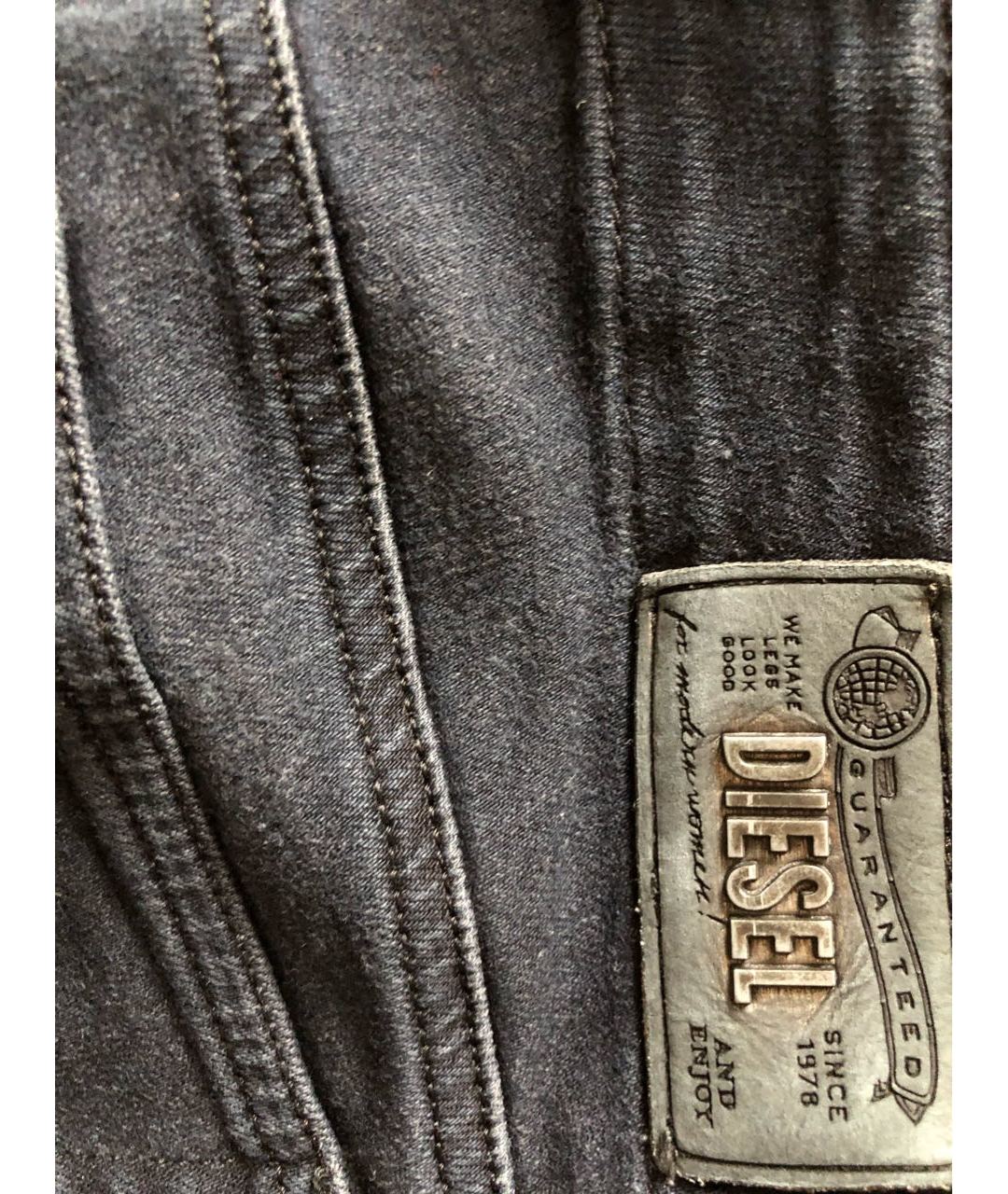 DIESEL Темно-синие хлопко-лиоцелловые джинсы слим, фото 4
