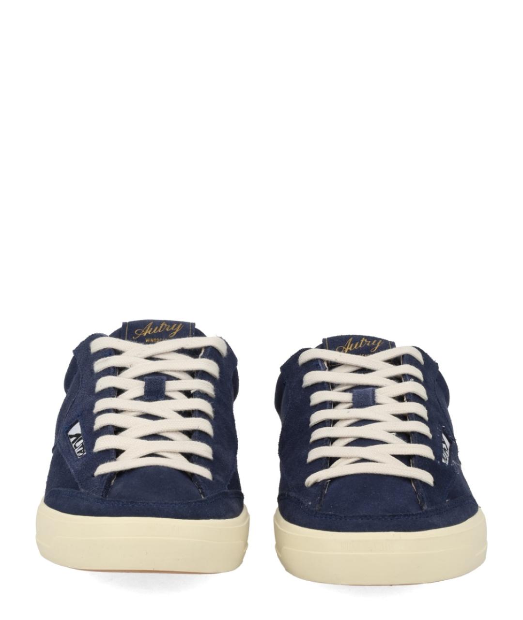 AUTRY Синие кожаные низкие кроссовки / кеды, фото 3