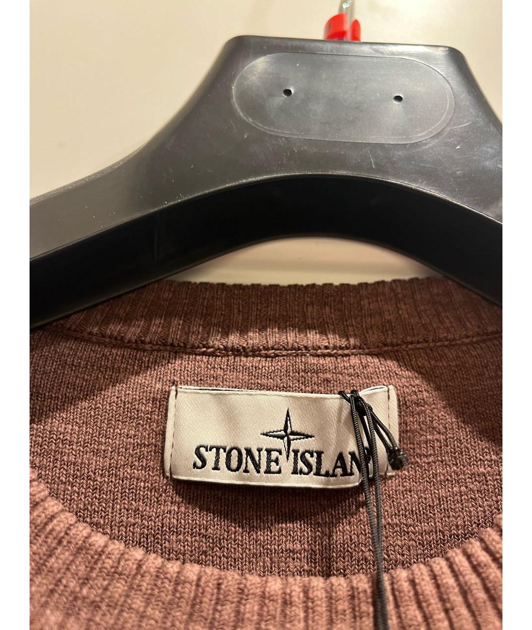 STONE ISLAND Коричневый хлопковый джемпер / свитер, фото 3