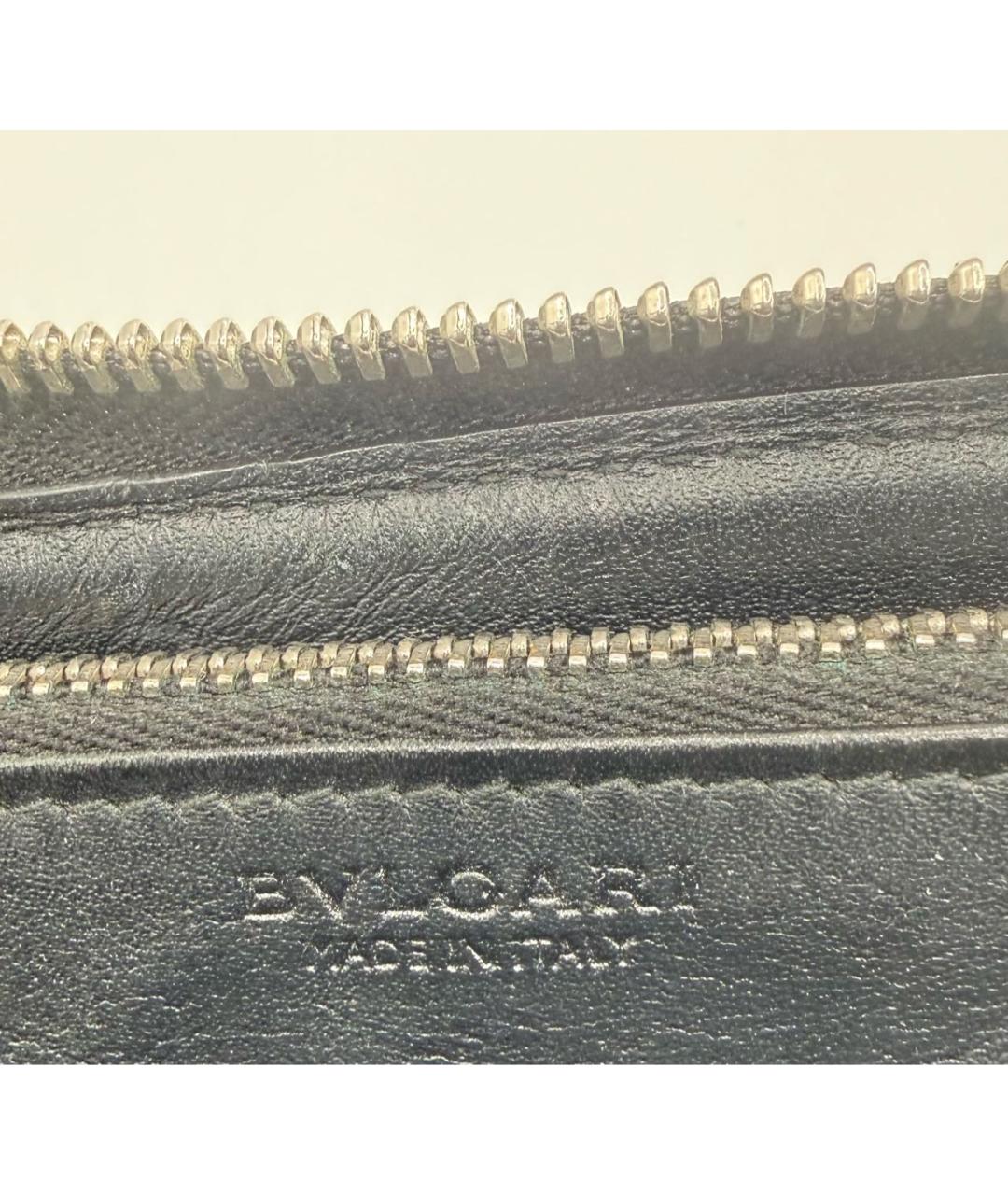 BVLGARI Хаки кожаный кошелек, фото 5