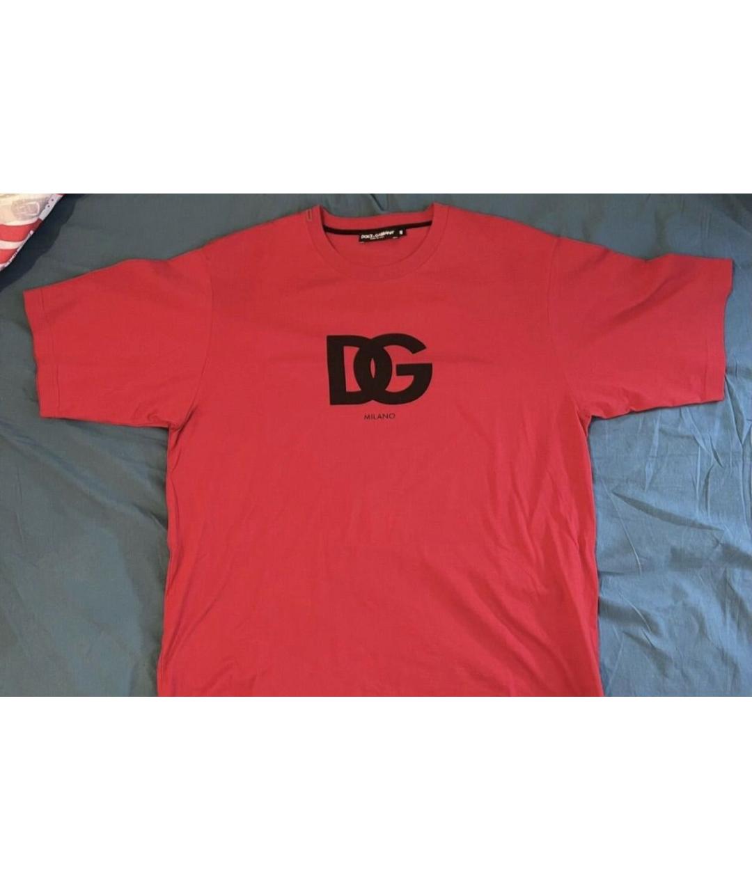 DOLCE&GABBANA Красная хлопковая футболка, фото 5