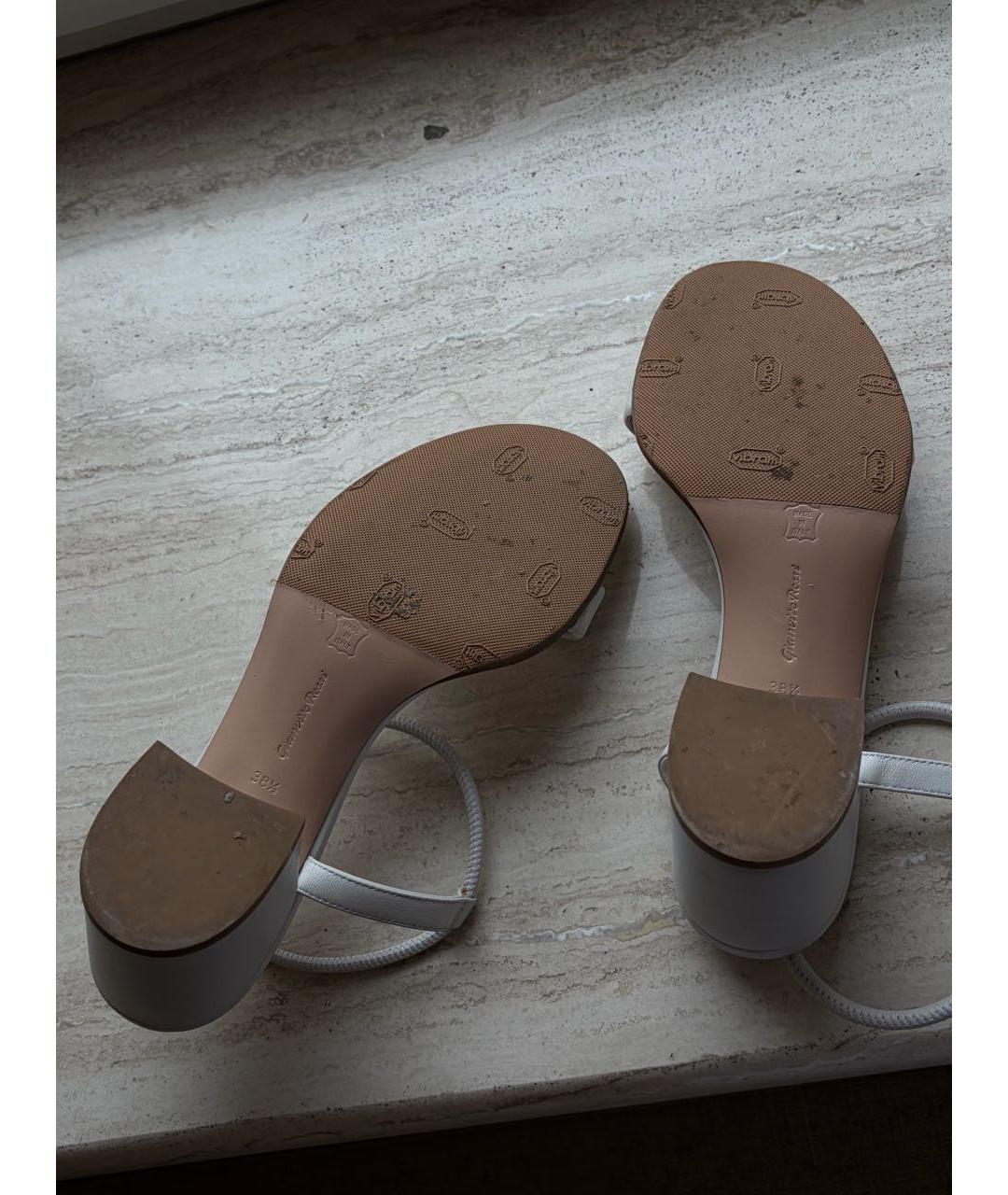 GIANVITO ROSSI Белые кожаные босоножки, фото 6