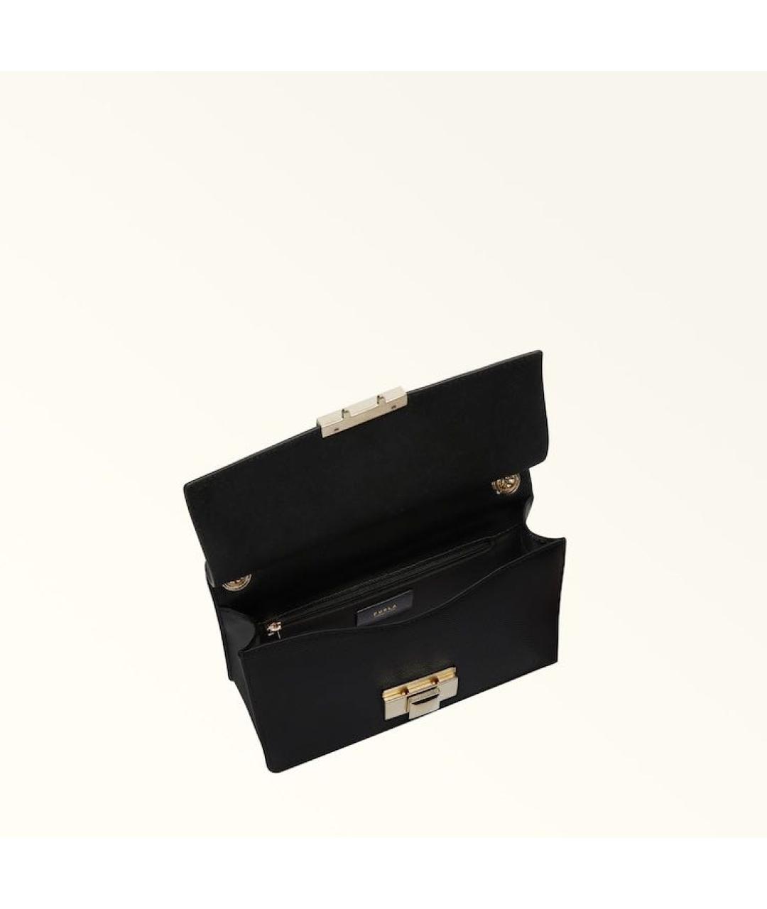 FURLA Черная кожаная сумка через плечо, фото 3