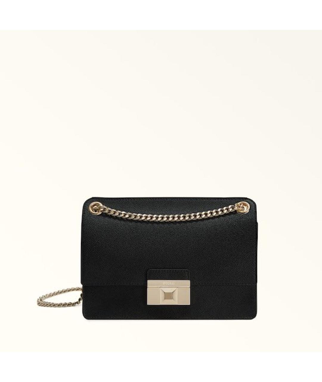 FURLA Черная кожаная сумка через плечо, фото 9