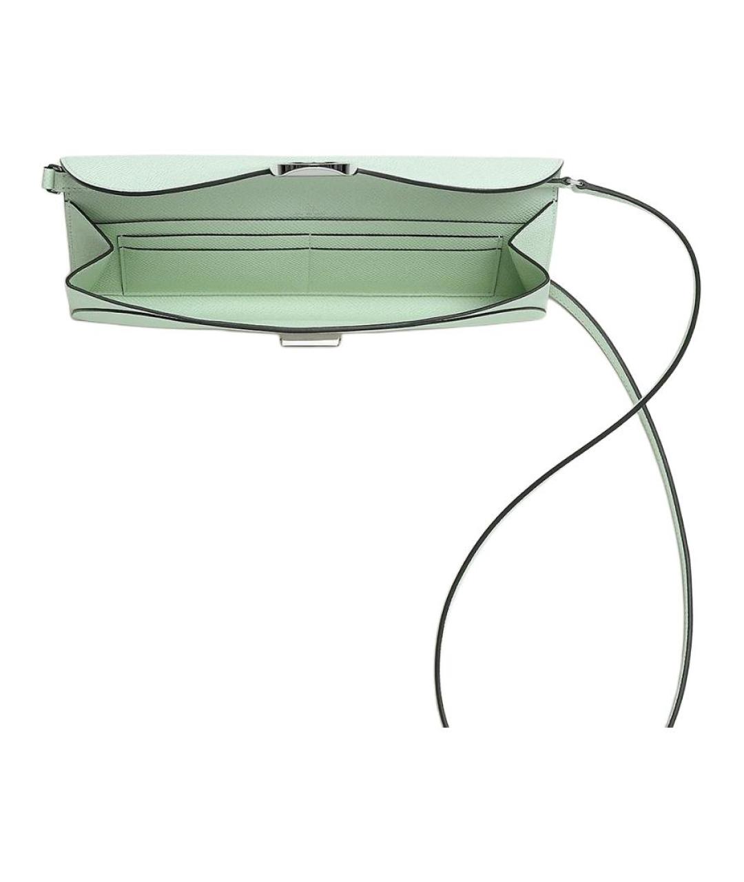 HERMES Салатовая кожаная сумка через плечо, фото 3