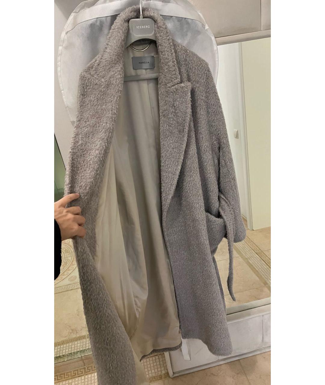 MARELLA Серое шерстяное пальто, фото 6