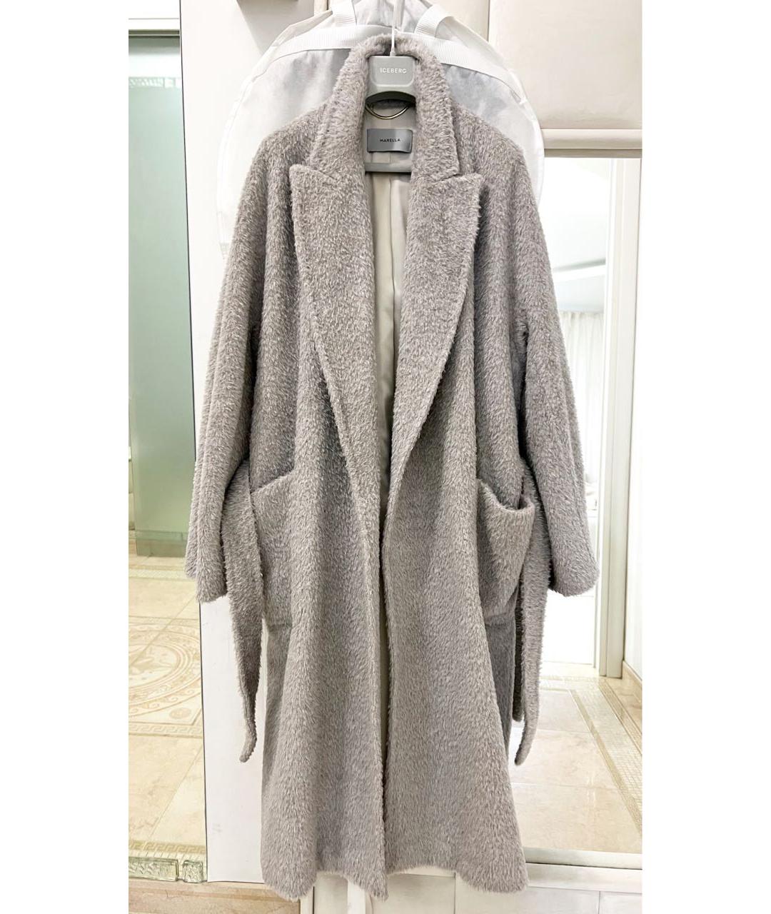 MARELLA Серое шерстяное пальто, фото 2