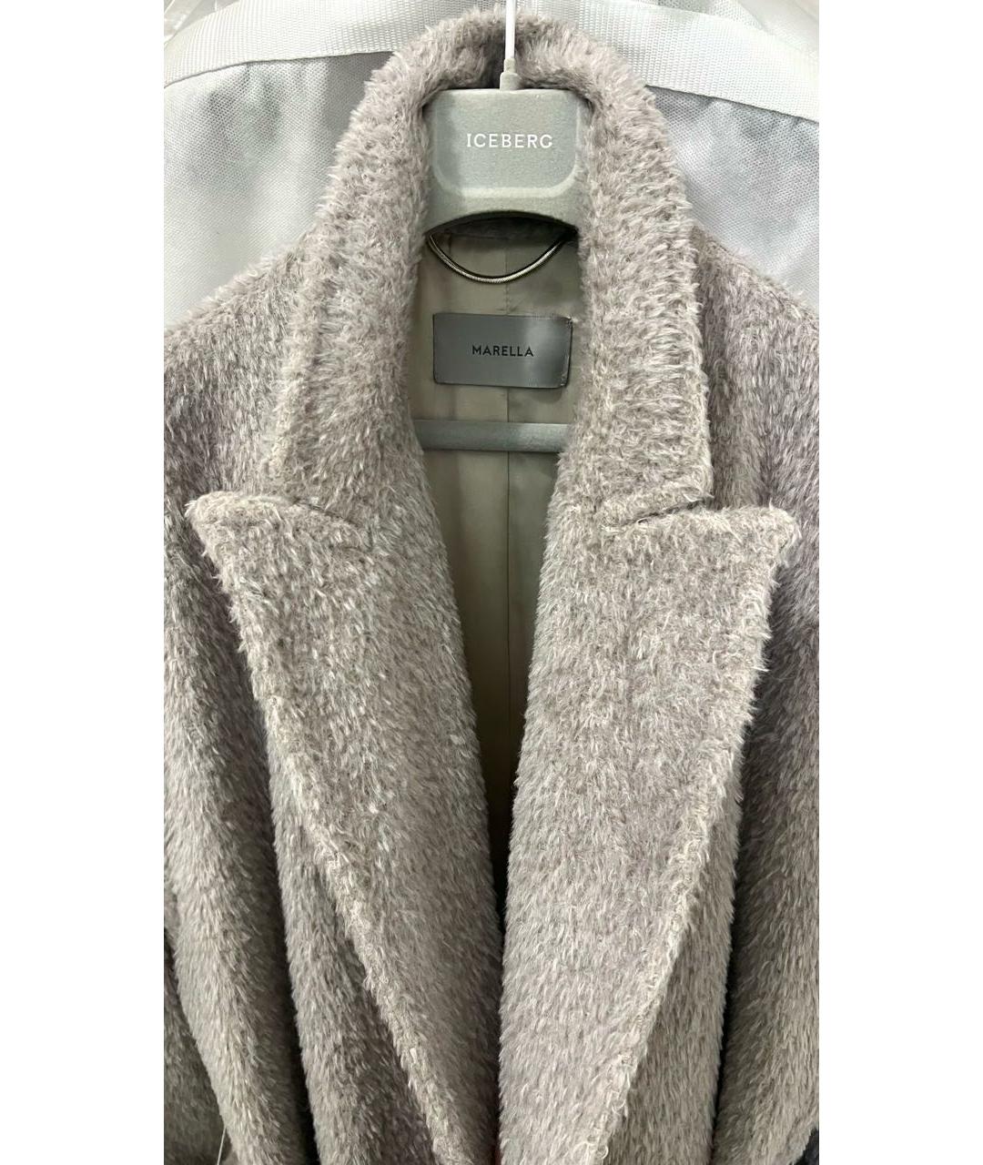 MARELLA Серое шерстяное пальто, фото 5