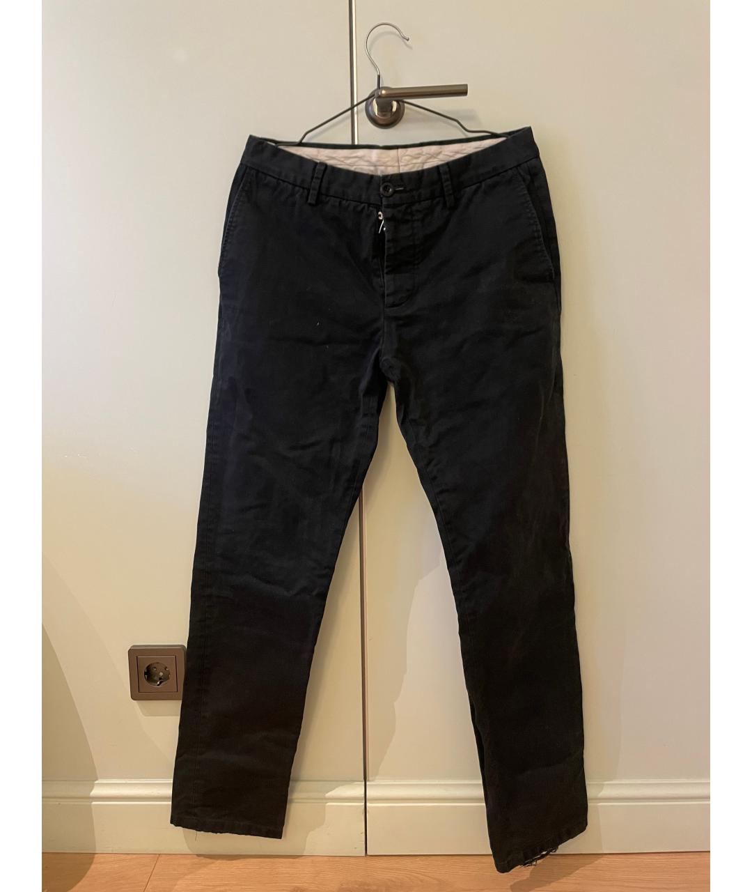 MAISON MARGIELA Темно-синие хлопковые брюки чинос, фото 2