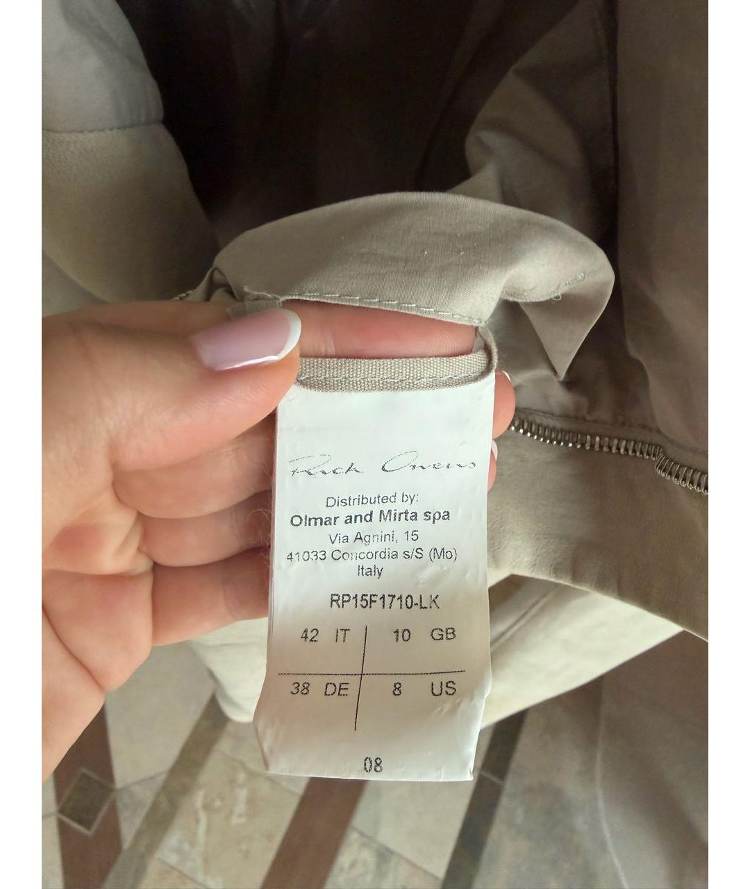 RICK OWENS Бежевая замшевая куртка, фото 6