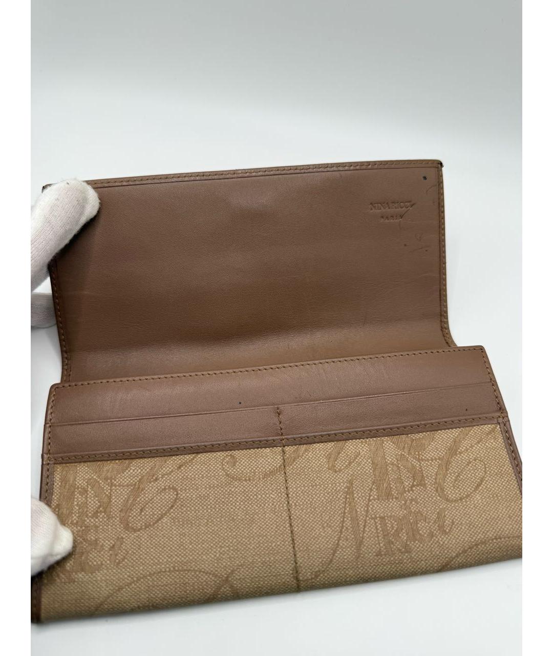 NINA RICCI Коричневый кожаный кошелек, фото 4