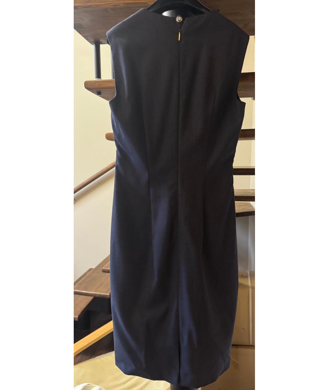 HUGO BOSS Синее хлопко-эластановое повседневное платье, фото 2