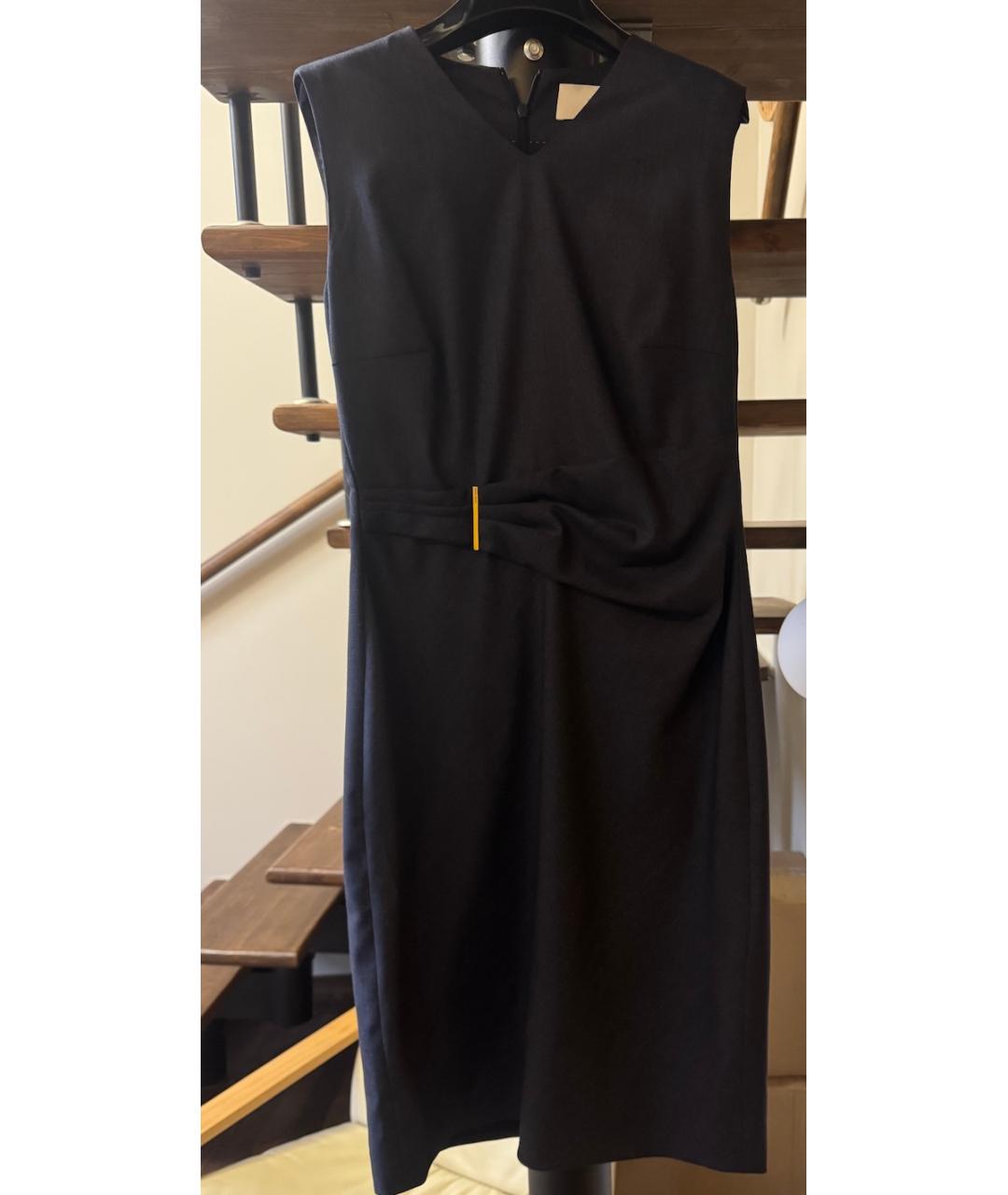 HUGO BOSS Синее хлопко-эластановое повседневное платье, фото 3