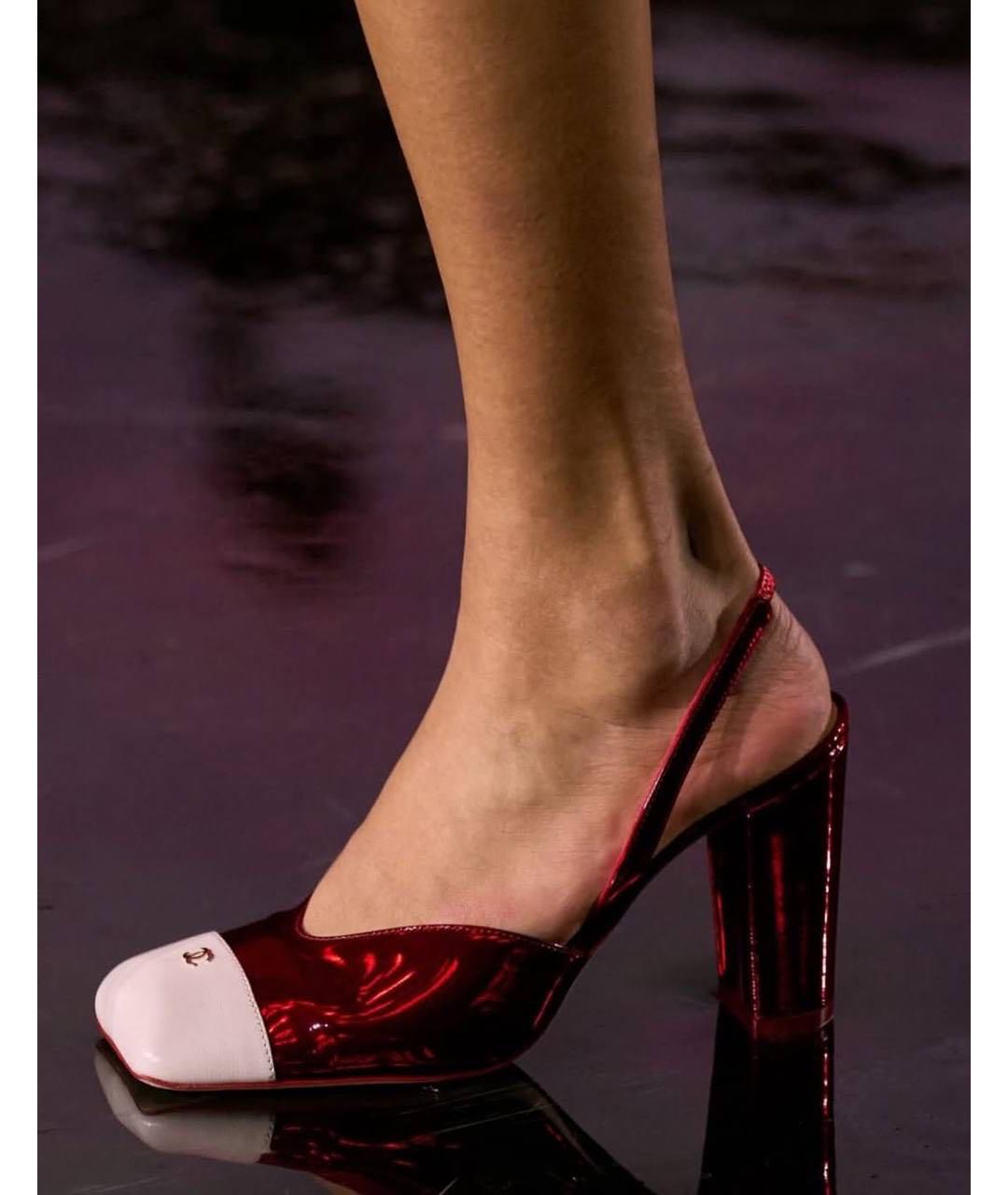 CHANEL Красные туфли из лакированной кожи, фото 6