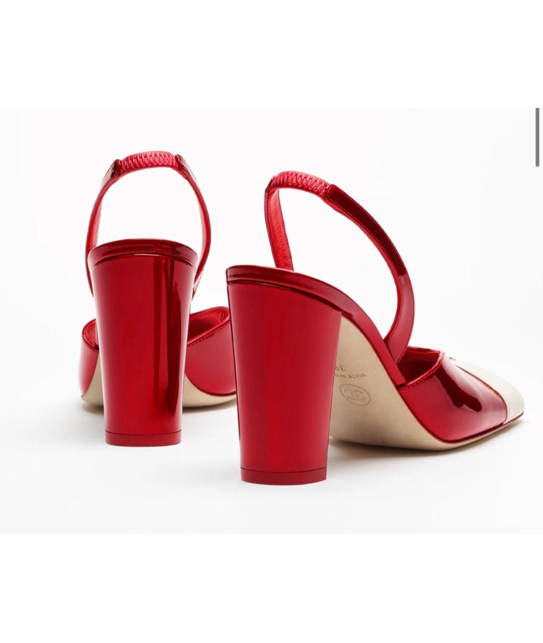 CHANEL Красные туфли из лакированной кожи, фото 4