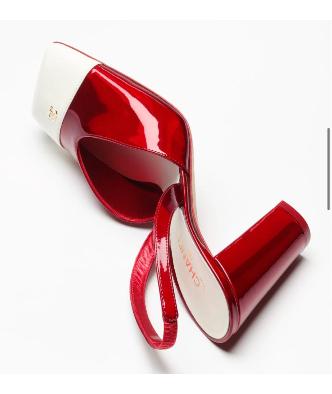 CHANEL Красные туфли из лакированной кожи, фото 5