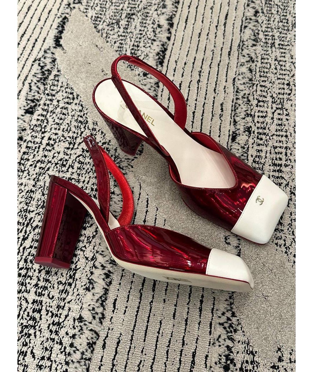 CHANEL Красные туфли из лакированной кожи, фото 2