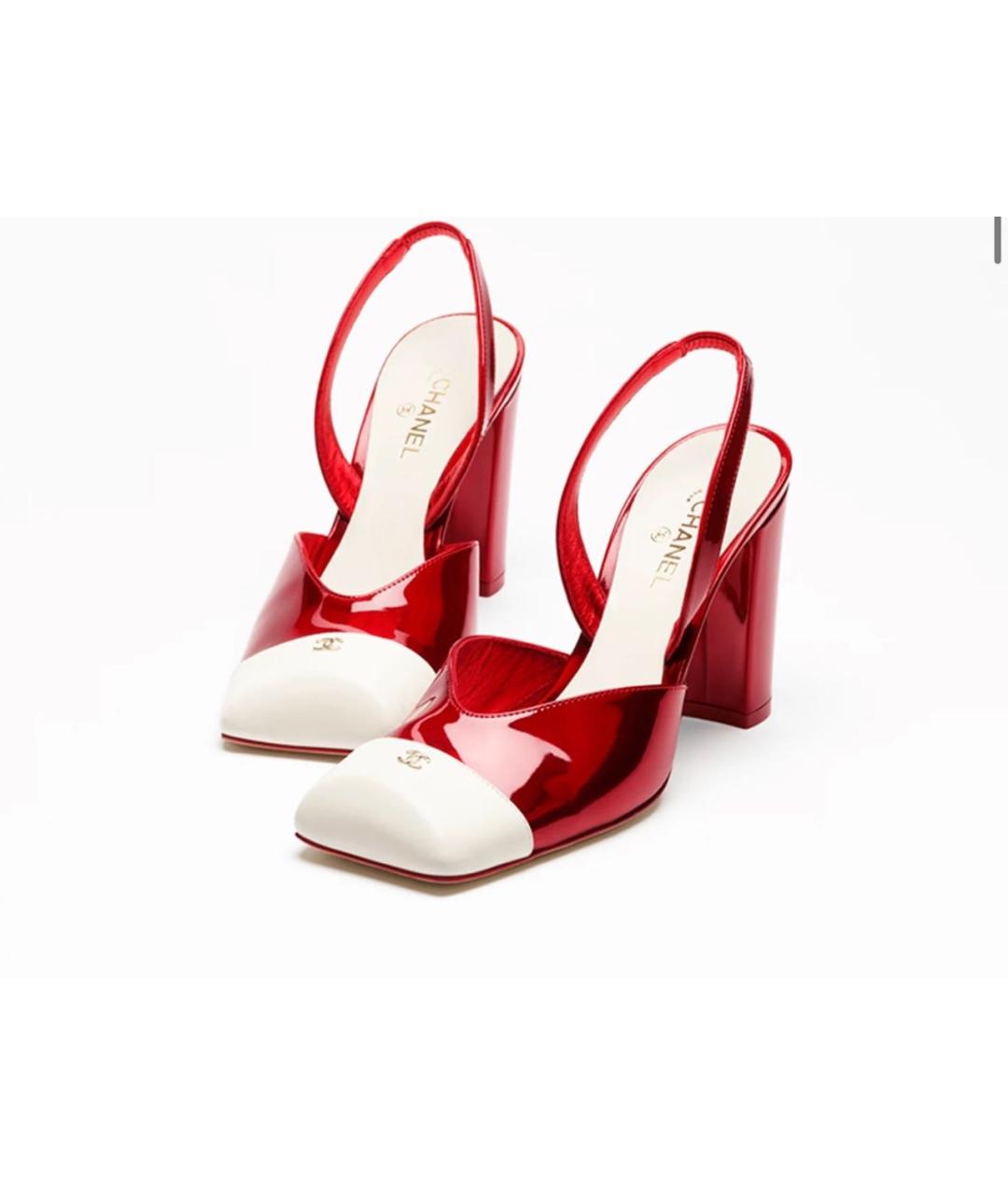 CHANEL Красные туфли из лакированной кожи, фото 3