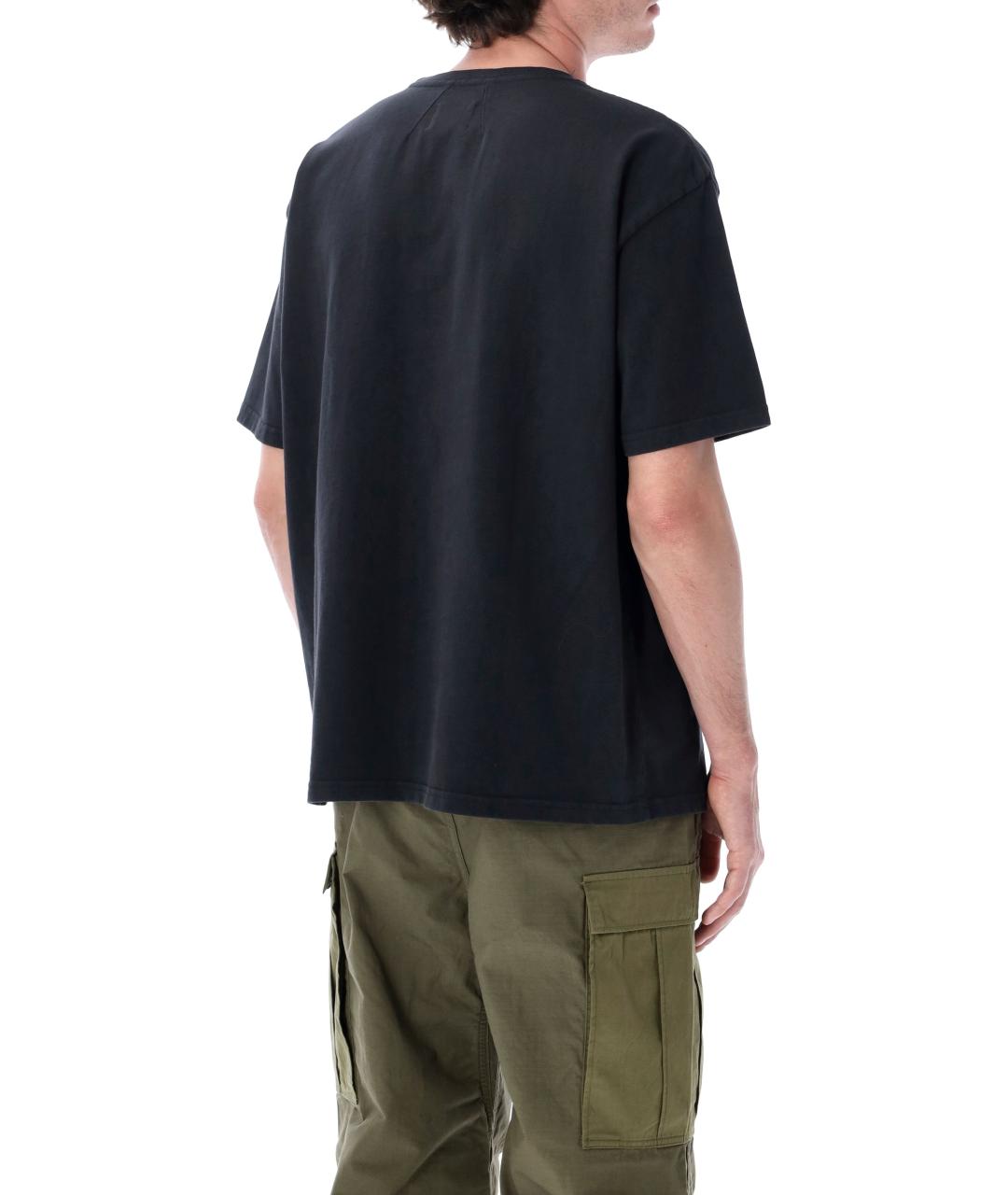 RHUDE Черная хлопковая футболка, фото 2