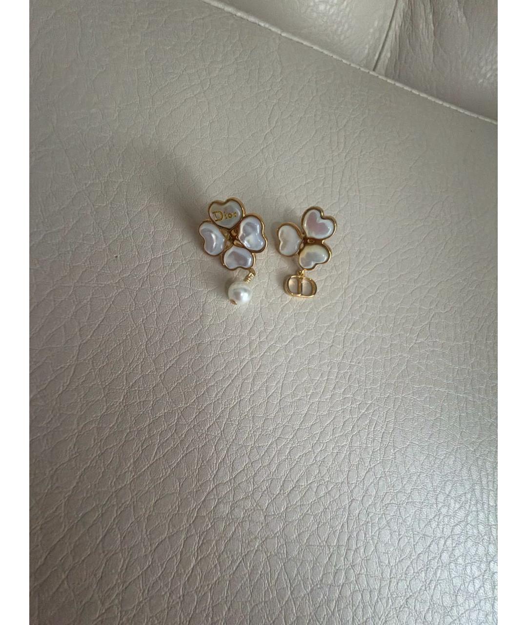 CHRISTIAN DIOR Золотые латунные серьги, фото 6
