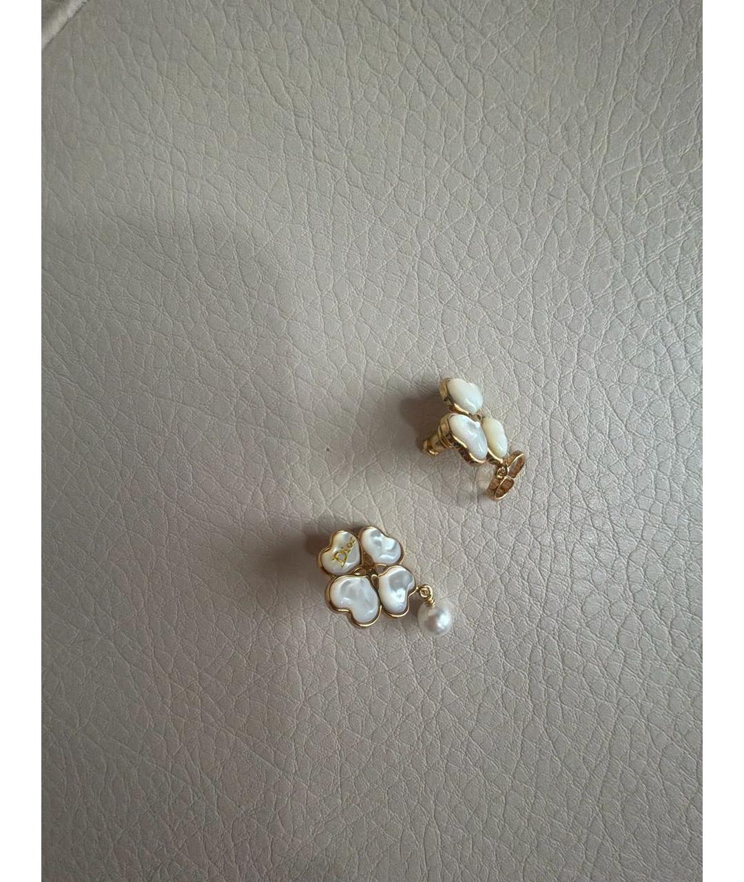 CHRISTIAN DIOR Золотые латунные серьги, фото 3