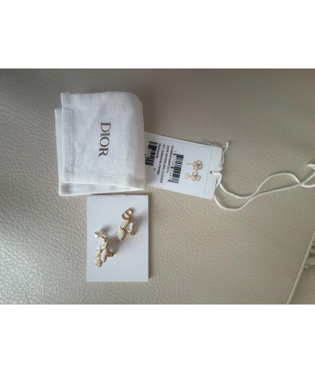 CHRISTIAN DIOR Золотые латунные серьги, фото 4