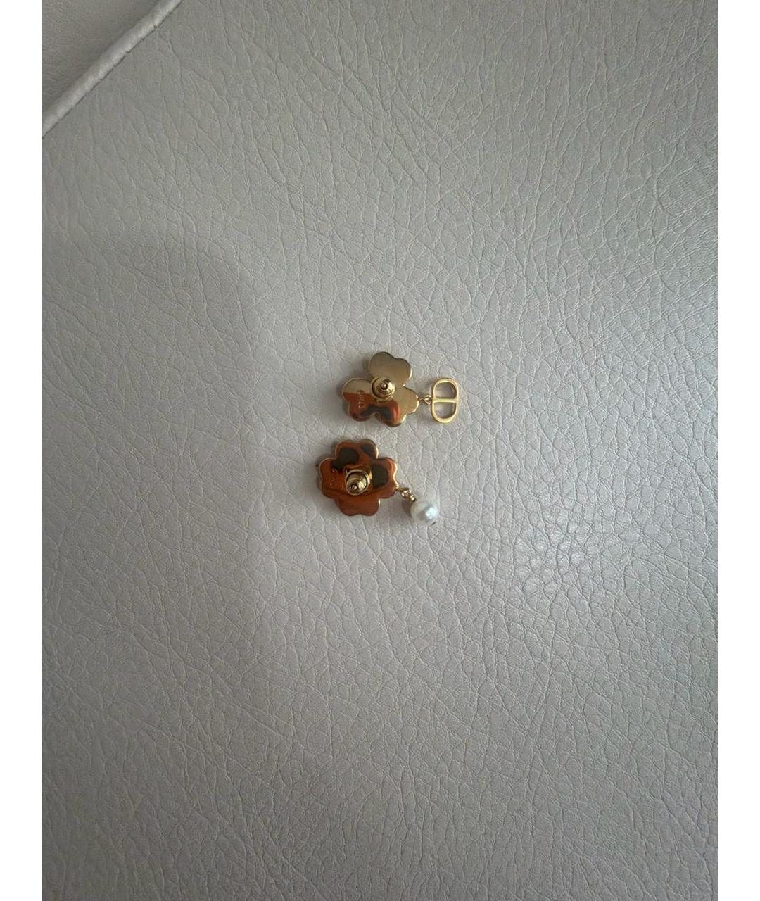 CHRISTIAN DIOR Золотые латунные серьги, фото 2