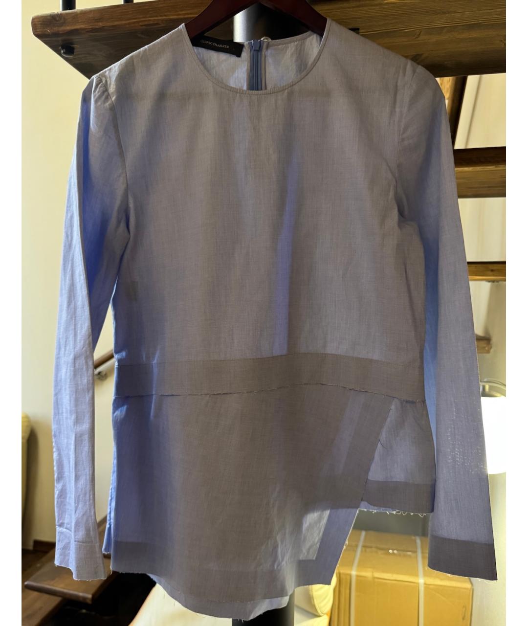 CEDRIC CHARLIER Голубая хлопковая блузы, фото 3