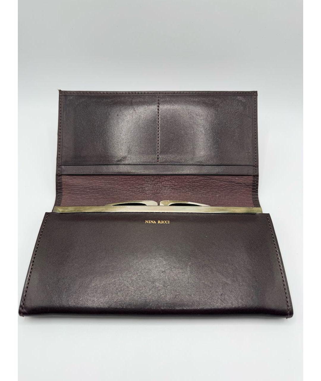 NINA RICCI Коричневый кожаный кошелек, фото 3