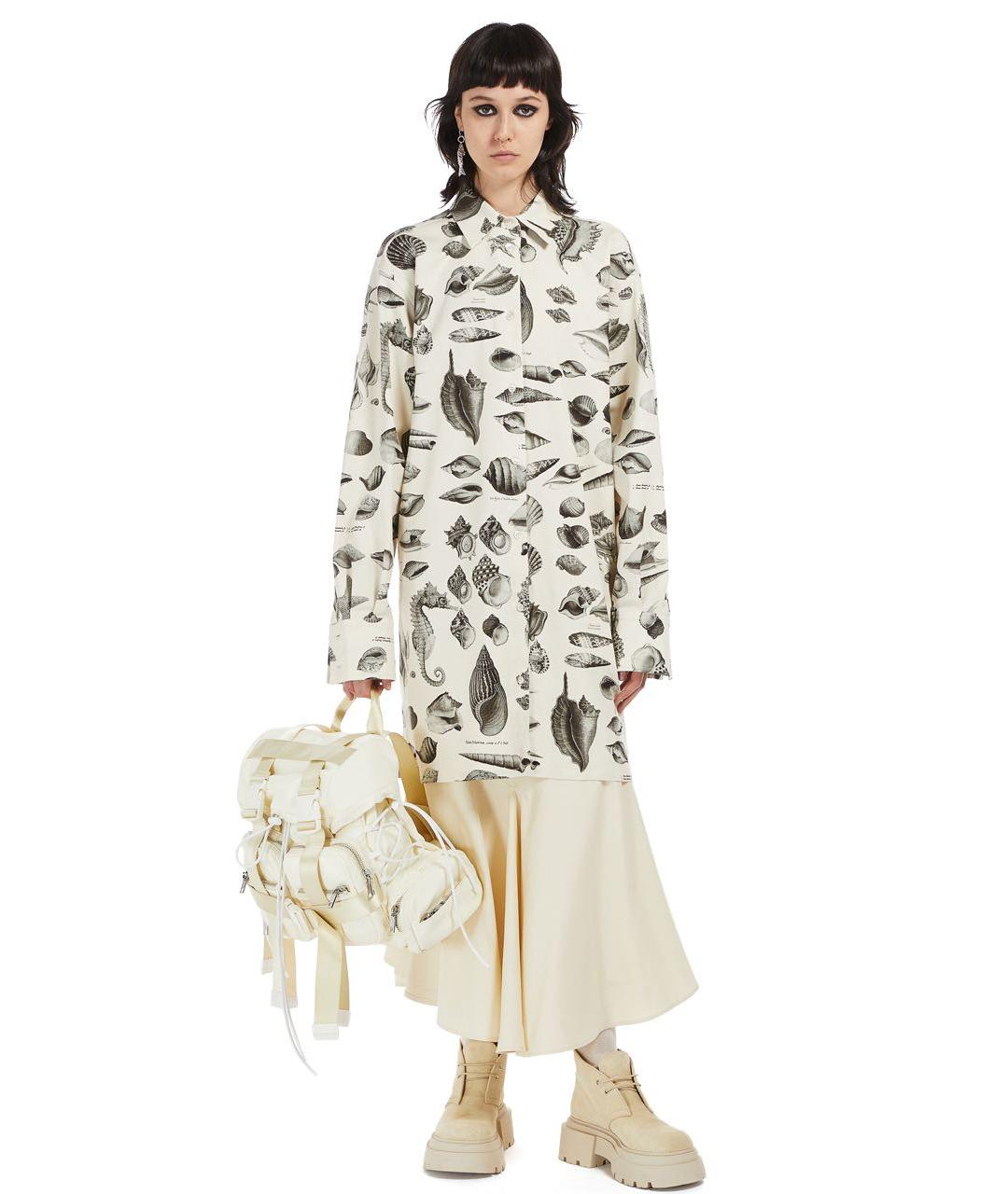 SPORTMAX Бежевое деним повседневное платье, фото 8