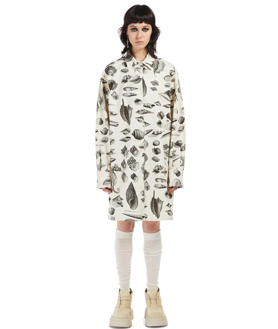 SPORTMAX Бежевое деним повседневное платье, фото 7